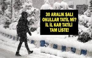 30 ARALIK OKULLAR TATİL Mİ? Yarın Okul Var Mı? 30