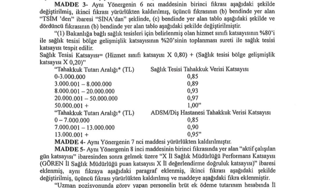 Daha önce ek ödeme yönetmeliğinde güncellemeden muaf tutulan 663’e tabi