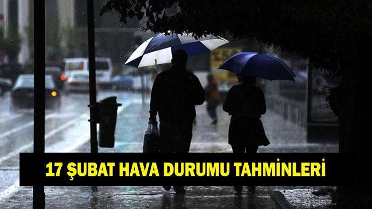 17 ŞUBAT HAVA DURUMU TAHMİNLERİ: İl il hava durumu tahminleri! Salı günü havalar nasıl olacak? Kaynak:Cnnturk.com Hava durumu tahminleri vatandaşlar tarafından yakından takip ediliyor. 17