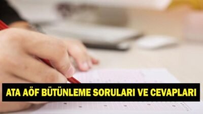 ATA AÖF BÜTÜNLEME SORULARI VE CEVAPLARI: 2026 ATA AÖF Bütünleme sınav sonucu ne zaman açıklanır? Kaynak:Cnnturk.com ATA AÖF Bütünleme sınavı dün 09.30 ve 14.00 saatlerinde