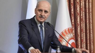 Kaynak: DHA TBMM Başkanı Numan Kurtulmuş, Meclis’teki Tören Salonu’nda şehit