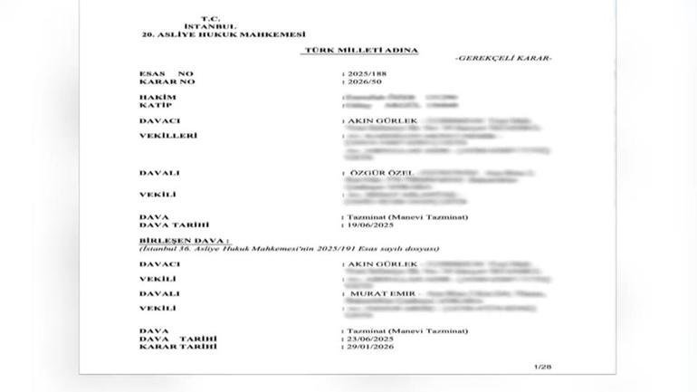 Kaynak:CNN TÜRK Adalet Bakanı Akın Gürlek’in CHP Genel Başkanı Özgür