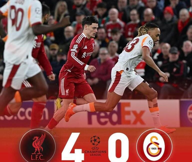 01:09 MAÇ SONUCU Liverpool 4-0 Galatasaray 90.Dakika MAÇIN SONUNA 6