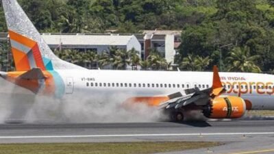 Tayland’da Phuket Uluslararası Havalimanı’nda Hindistan’dan gelen bir yolcu uçağının yaptığı