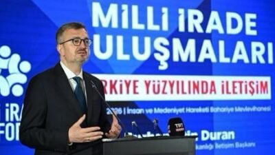 Duran, NSosyal hesabından yaptığı paylaşımda, Milli İrade Platformu tarafından “Türkiye