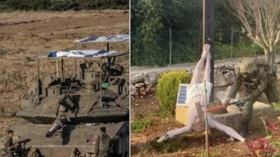 Lübnanlı rahip Dany Dargham, bir İsrail askerinin Lübnan’ın güneyindeki beldelerden