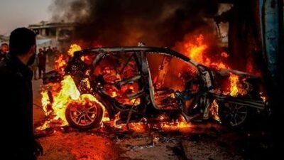 İsrail ordusu, Gazze Şeridi’nin kuzeyindeki Gazze kentinde bulunan Nablusi Kavşağı’nda