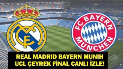 Kaynak:Cnnturk.com Real Madrid ile Bayern Münih arasında oynanacak karşılaşma, Avrupa
