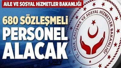 Aile ve Sosyal Hizmetler Bakanlığı, 680 sözleşmeli personel alacağını duyurdu. Aile ve Sosyal Hizmetler Bakanlığı tarafından yayımlanan ilan doğrultusunda, merkez