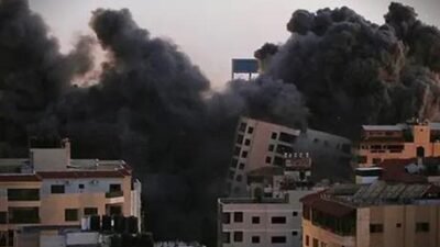 Yerel kaynaklar, İsrail ordusunun Gazze kentinin Rimal Mahallesinde bir binaya