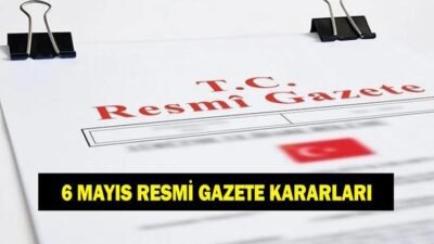 Kaynak:Cnnturk.com 6 Mayıs 2026 Çarşamba Resmi Gazete kararları yayımlandı. Kocaeli