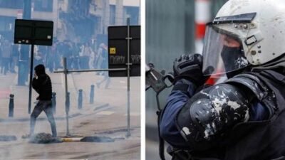 Belçika’nın başkenti Brüksel’de çoğunluğu gençlerden oluşan binden fazla gösterici, Brüksel