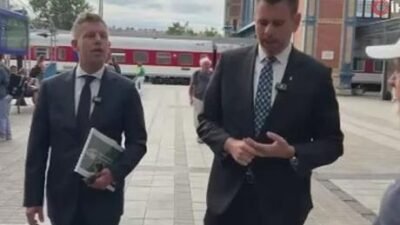 Macaristan Başbakanı Peter Magyar, dün sabah başkent Budapeşte’deki Nyugati Tren