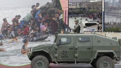 Fas’taki Castillejos kasabası kıyılarından İspanya’nın Kuzey Afrika’daki toprağı olan Ceuta’ya