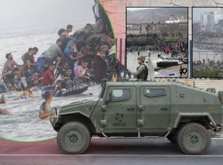 Fas’taki Castillejos kasabası kıyılarından İspanya’nın Kuzey Afrika’daki toprağı olan Ceuta’ya