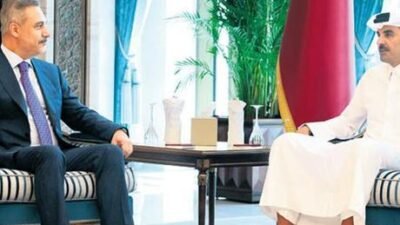 Fidan; ziyaretinde Katar Emiri Şeyh Temim bin Hamed Al Sani,