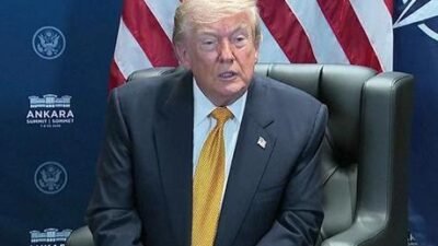 ABD Başkanı Donald Trump, Ankara’daki Cumhurbaşkanlığı Külliyesi’nde düzenlenen 36.⁠ NATO