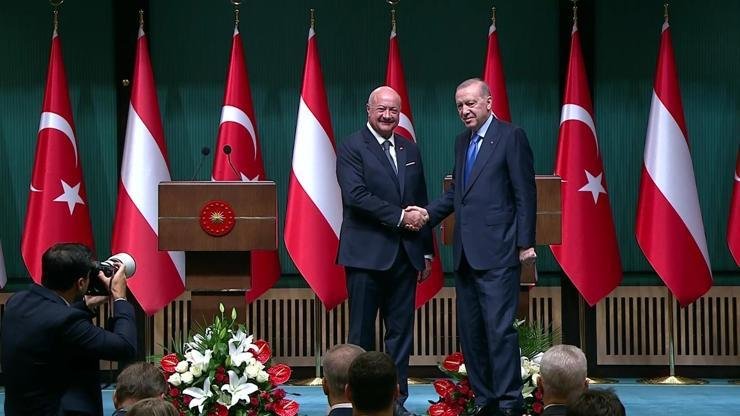 Cumhurbaşkanı Erdoğan, Türkiye’yi ziyaret eden Avusturya Başbakanı Christian Stocker ile