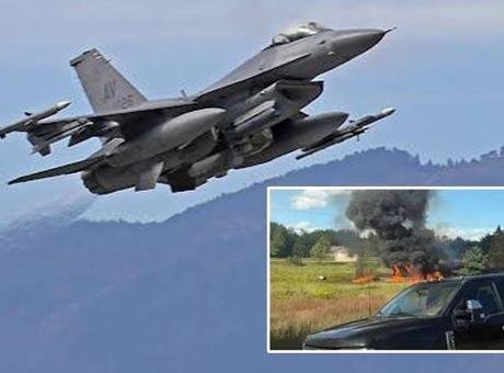ABD ordusu yetkilileri, Michigan’ın kırsal kesimlerinde bir F-16 savaş uçağının