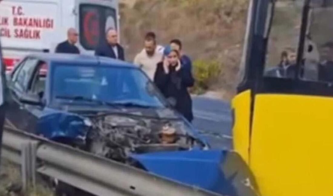 Kaynak DHA İstanbul Başakşehir’de bir İETT otobüsü ile karşı yönden