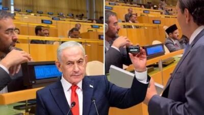 BM’de İsrail rezaleti! Kürsüde çağrı cihazı, İranlı diplomata provokasyon… HABER MERKEZİ- Netanyahu’nun kürsüye çıkmasının ardından aralarında Türkiye’nin de olduğu