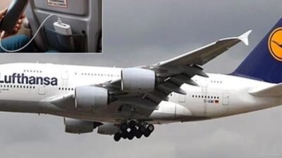 Almanya’dan Portekiz’e gitmek üzere havalanan Lufthansa Hava Yollarına ait uçak,
