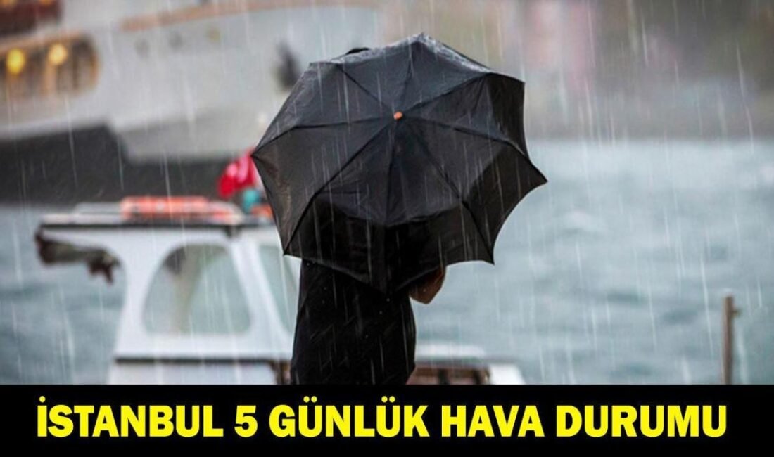 İSTANBUL 5 GÜNLÜK HAVA DURUMU: İstanbul’da bu hafta havalar nasıl olacak? Yağmur kaç gün sürecek? Kaynak Cnnturk.com İstanbul’da yeni haftada havaların nasıl olacağı merak ediliyor.