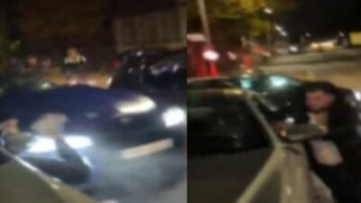 Almanya’nın Hannover kenti yakınlarında dün gece bir sürücü, aracını kalabalığın