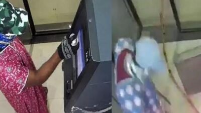 Hindistan’ın Telangana, Kamareddy bölgesinde alışılmadık bir ATM soygunu yaşandı.Kimliği belirsiz,