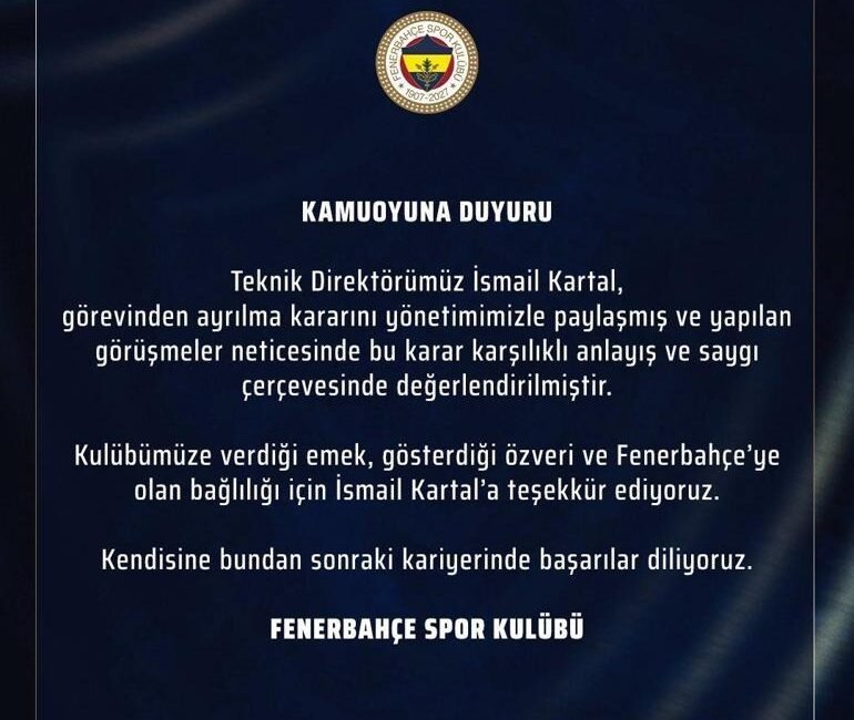 Kaynak HABER MERKEZİ Son dakika haberine göre; Fenerbahçe’de 4. İsmail